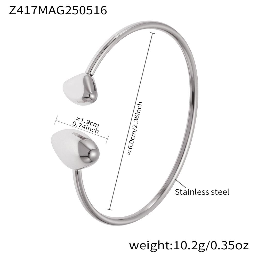 Qiong Yao Polished Hollow Triangle Elastic Stainless Steel Bracelet - European Style