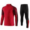 Men Women Kids Half Zip Football Training Tracksuit Long Sleeve Sports Top Pants Set Team