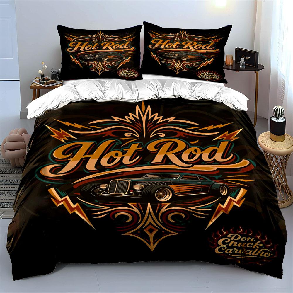Classic car decorative motif. Bedding sets Duvet cover sets Duvet covers Pillowcases(1 * Duvet Cover 2 * Pillowcases, without duvet insert)