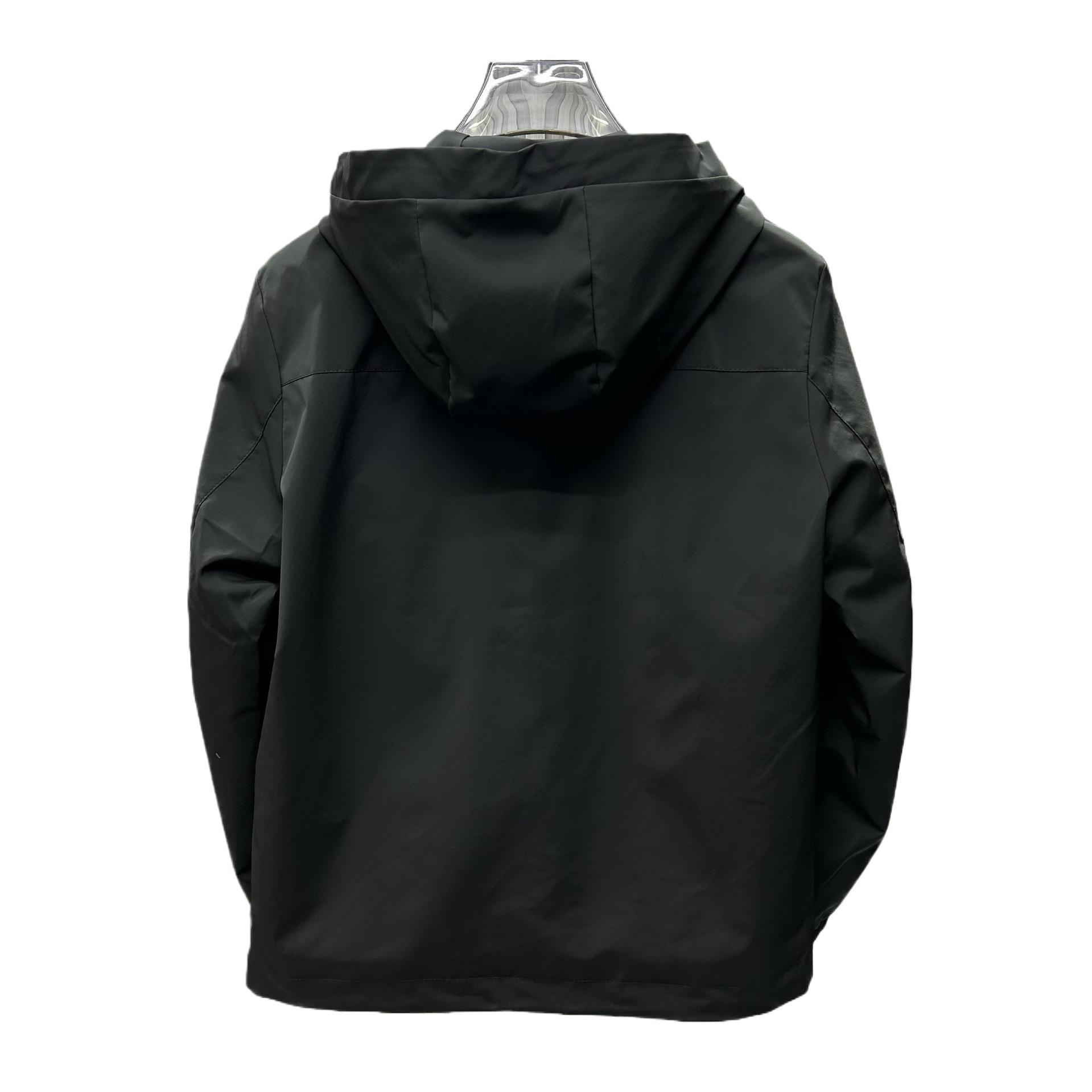 

Spring and Autumn Business Hooded Jacket Men s Simple Jacket Men s Jacket L чёрный