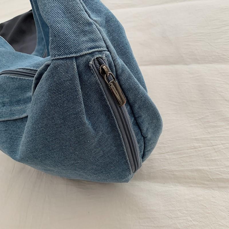 Crossbody Bag Large Capacity Denim Bag Women's Retro Shoulder Bag