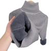 Girls Thick Fleece Lined High Neck Knitted Sweater Kids Winter Warm Bottoming Top