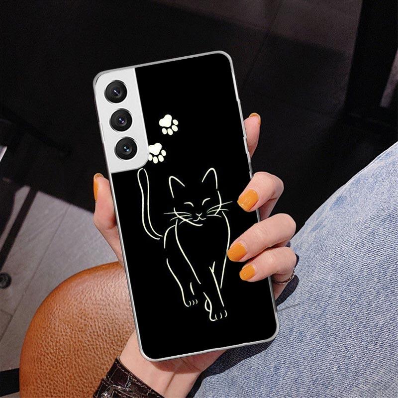 Cat Footprint Funny Paw Cute Phone Case For Samsung Galaxy S24 S25 Edge S26 Ultra S23 S22 S21 Plus S20 FE + Personalized Print C