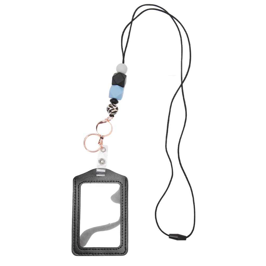 Silicone Retractable Bded Lanyard with Transparent ID Holder Multi Purpose Badge Holder for Students Worker