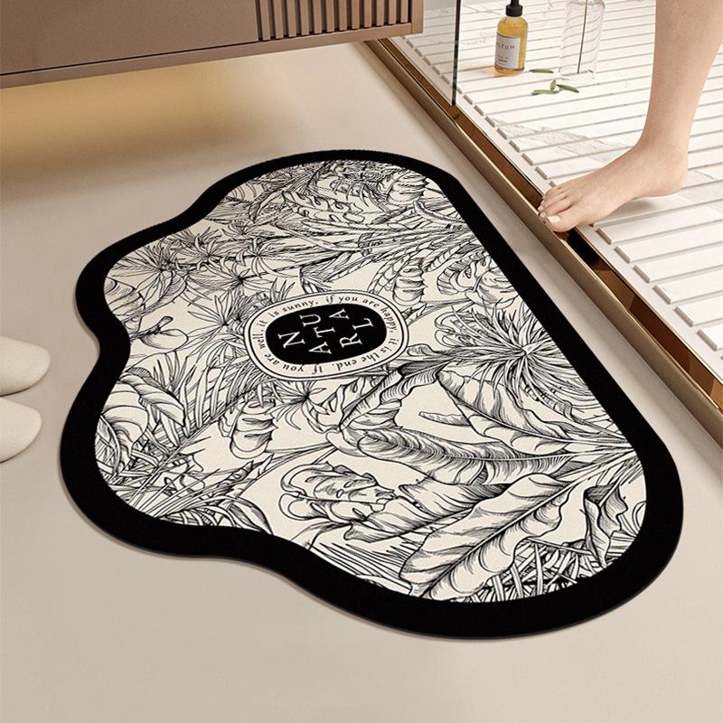 

Мягкие коврики для ванной комнаты Yunduo из диатомовой грязи, быстросохнущие, впитывающие, специальные противоскользящие накладки для ног на дверь ванной комнаты 40*60CM