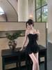 Spice girl super fairy lotus leaf edge mesh suspender dress women's summer seaside vacation atmosphere senior irregular short skirt