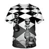 Men Fashion Short Sleeve 3d Print T Shirt Round Neck Summer Plus Size Tees