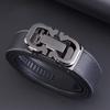 Men's Genuine Cowhide Leather Belt with Alloy Letter Automatic Buckle - Versatile and Stylish Waistband.