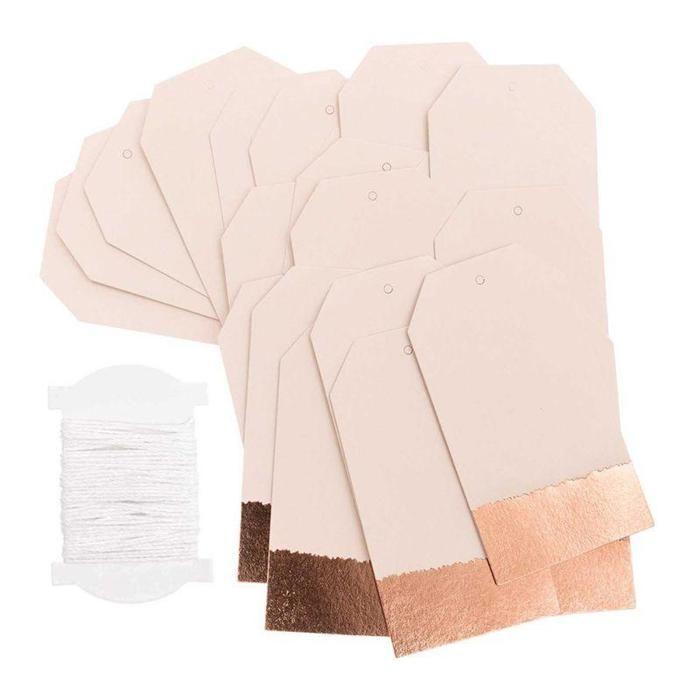 Étiquettes à suspendre - RICO DESIGN - 24 dorées et roses - Personnalisables - Mixte - Dimensions non spécifiées