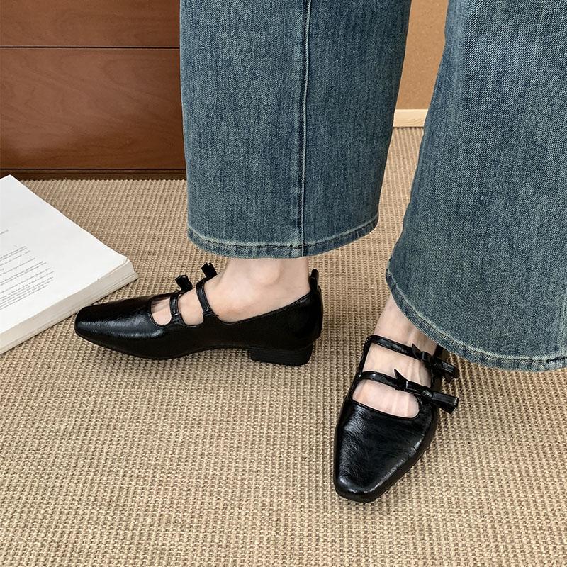 Fashion Fashion Butterfly-Knot  Women Mary Janes Flats Shoes Soft Luxury Casual Female Shallow Footwear Ladies Flats Slip On Shoes