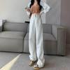 Women's High-Waisted Light Blue Wide-Leg Denim Pants, Spring/Autumn 2023 Collection