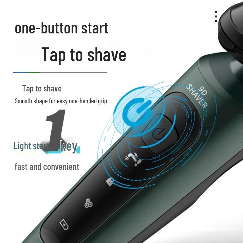 9D Multifunctional USB Rechargeable Electric Shaver & Full Body Hair Removal - Washable Beard Razor