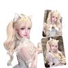 Milky White Gold Long Curly Wig with Bangs – Big Waves, Sweet Lolita Style for Daily Wear