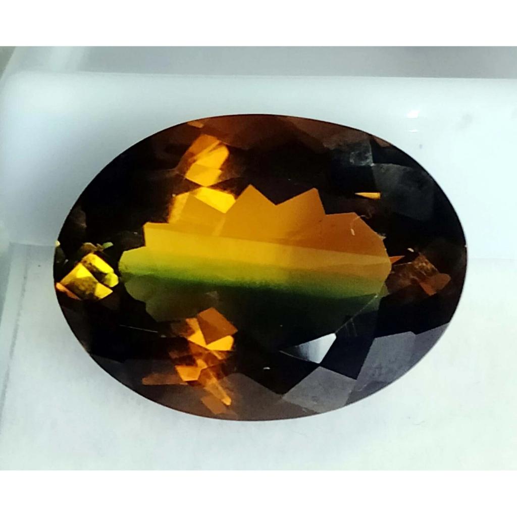 16-17 Ct Natural Bi-Color Tourmaline Oval Cut Stunning Certified Loose Gemstone