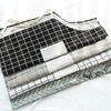 Kitchen Cotton Linen Apron Oil Proof Thickened Waist Cooking Protective Clothing Adult Checkered Overalls
