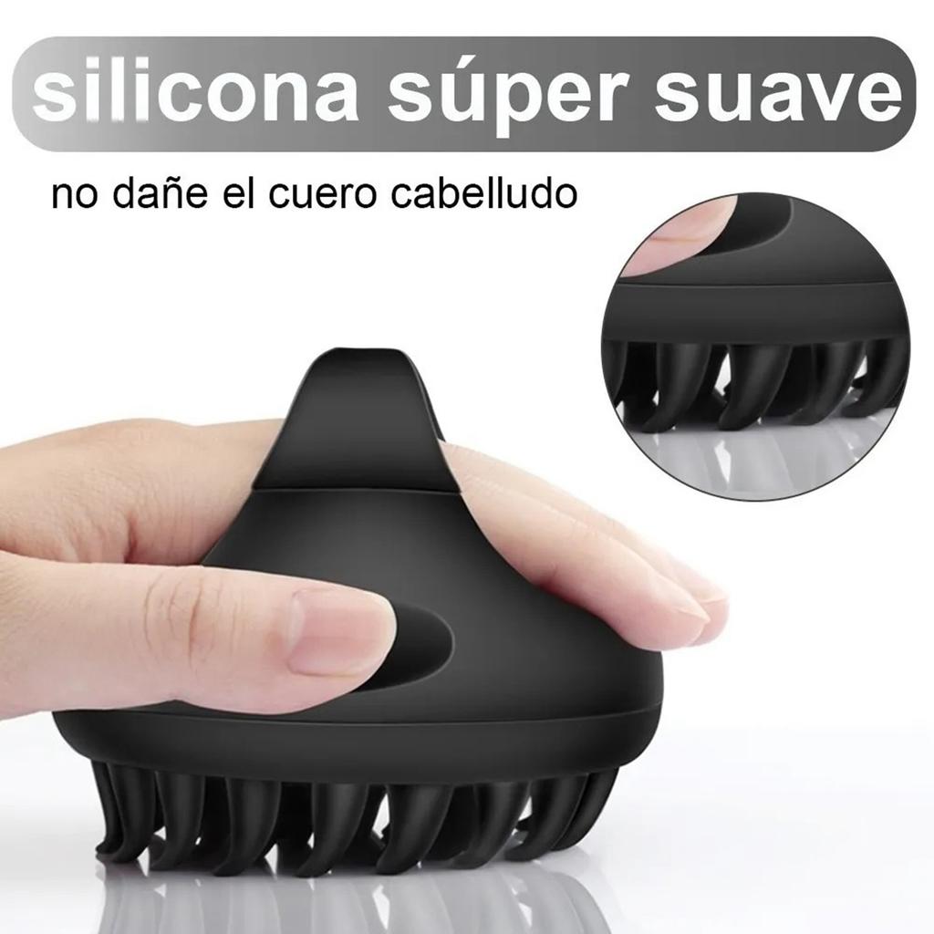 Shampoo Brush Portable Soft Silicone Wet Dry Dandruff Removal Scalp Massager Scrubber for Hair Care Black