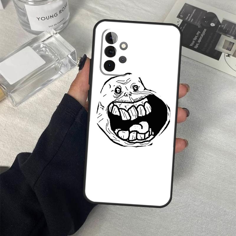 Troll Face Meme Case For Samsung Galaxy A14 A24 A34 A54 A51 A71 A13 A23 A33 A53 A73 A12 A22 A32 A52 Coque