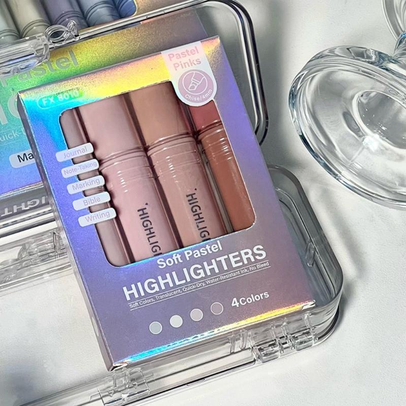 Soft Pastels Highlighter Markers, Chisels Tip Quick Dry Ink for Study Note Journaling and Clean Paper Page Marking