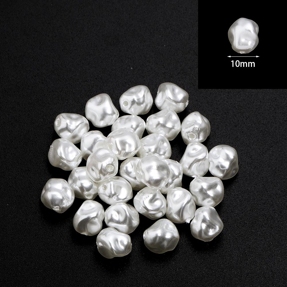 20pcs White ABS Imitation Pearl Beads Irregular Baroque Imitation Pearls Loose Spacer Beads For Jewelry Making DIY Accessories