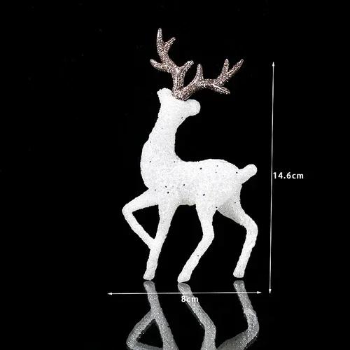 Christmas White Standing Deer Dolls, Plastic Deer Cake Topper, Xmas New Year Cake Decoration Tools, Party Supplies