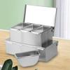 Stainless Steel Seasoning Box 4 Compartment Trays Large Capacity Storage Seasoning Case for Kitchen