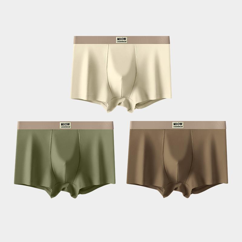 

Мужское нижнее белье MiiOW, 3 шт., антибактериальное нижнее белье из графена, мягкое и удобное хлопковое нижнее белье из ледяного шелка с плоскими углами, L-5XL XXL
