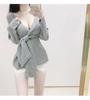Dongdaemun Sexy Lace Trim High Waist Slimming Mini Skirt for Women
