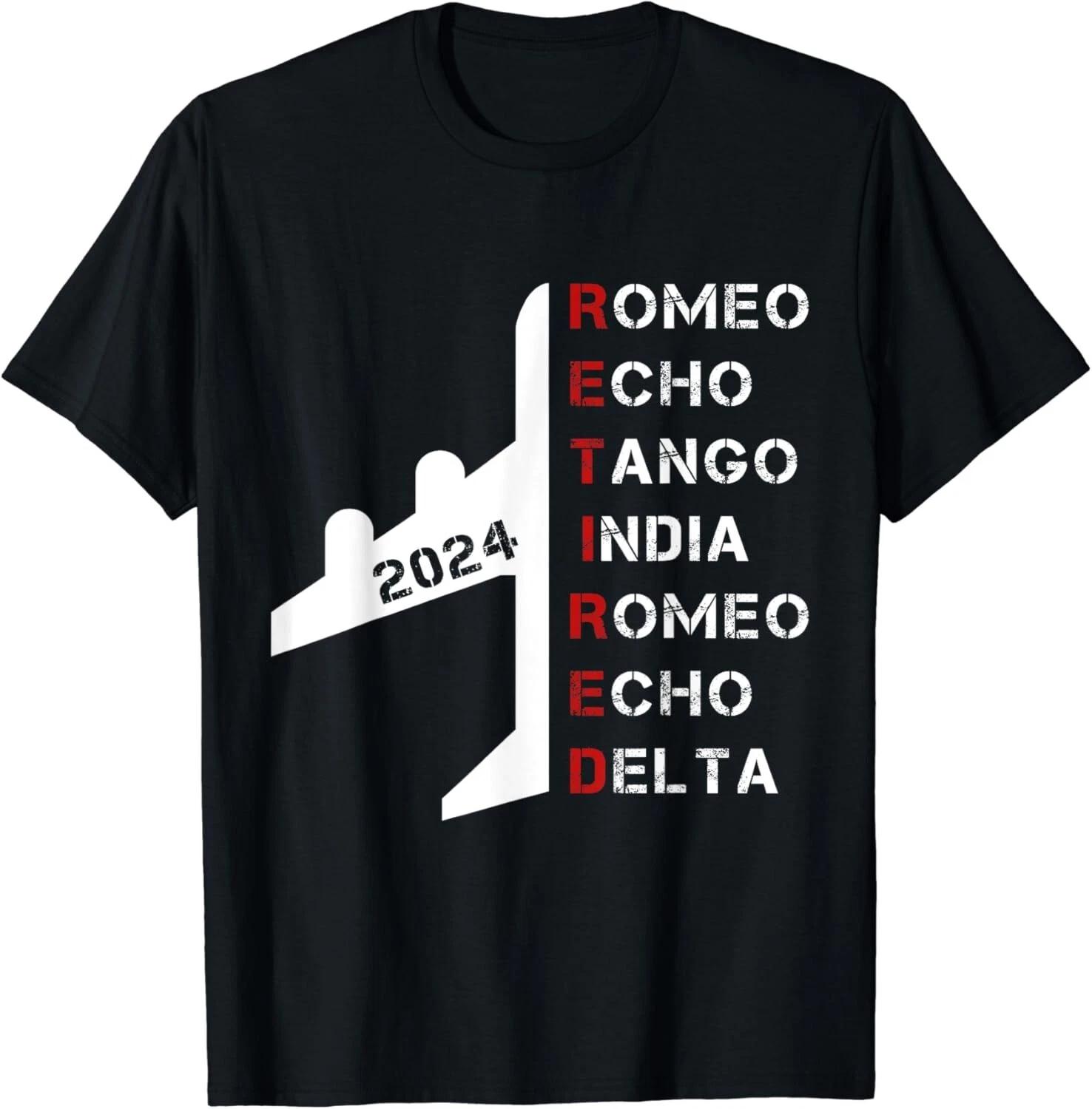 

Retired Pilot 2024 Phonetic Alphabet Retirement Gift Unisex T-Shirt L