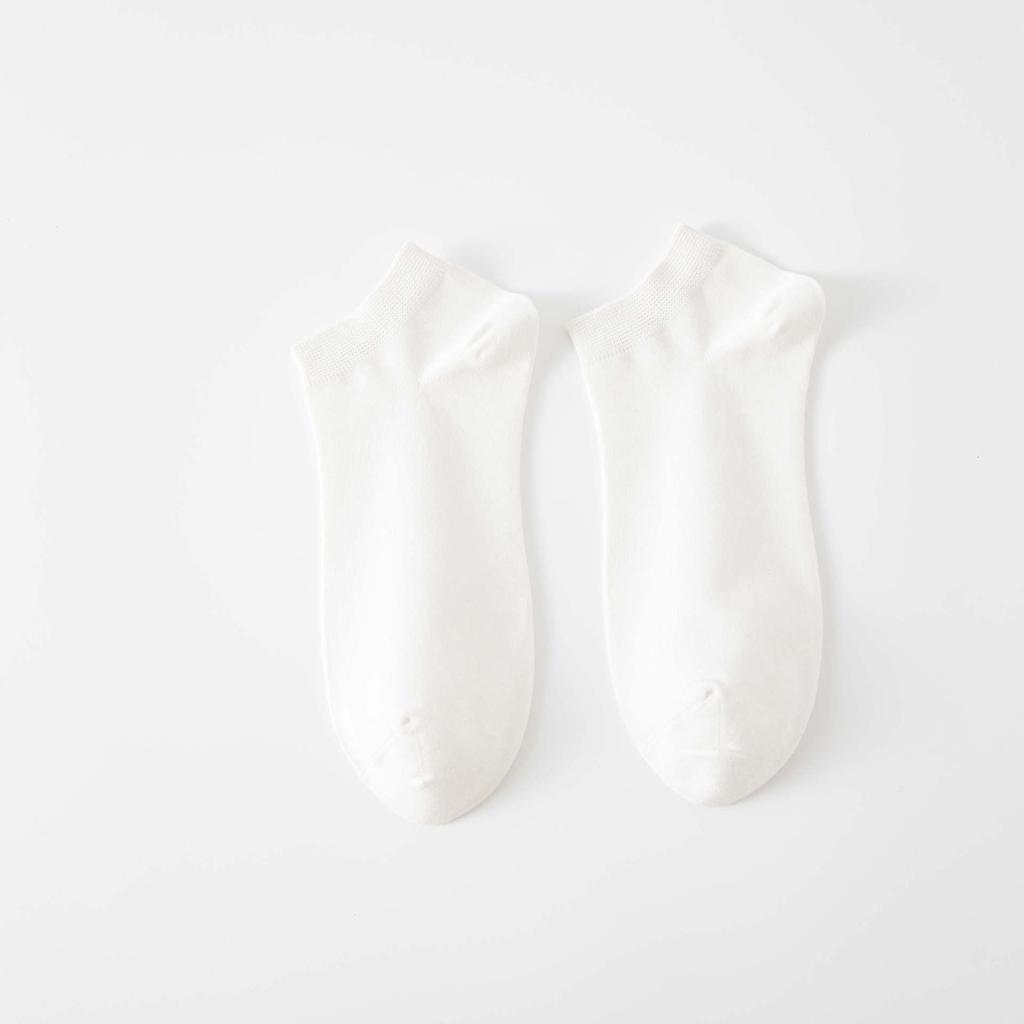 Short Men'S Socks Solid Color Comfortable Low-Top Socks Breathable Thin Sweat-Absorbing Cotton Socks Business Casual Boat Socks Basic