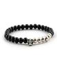 Shoveoff Svb-219 Silver 92.5 Skull Onyx Bracelet