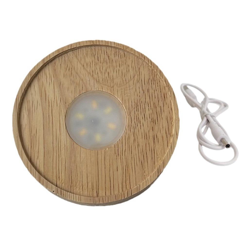 INS Wooden LED Light Base Multicolor LED Light Art Display Base DIY Rechargeable Lamp Holder  Bars