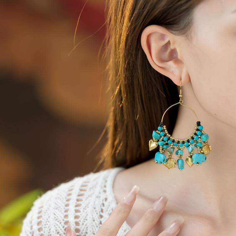 Original Design Siam Secret Earrings Vacation Niche Personality Elephant Earrings Women's Earrings