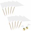 100 Pack White Blank Solid Color Toothpick Flag Small Mini Labeling Marking DIY Triangle Plain Stick Flags for Cocktail Fruit Cupcakes Toppers Food