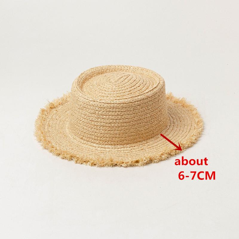 

Летняя кепка-кифедора ручной работы из натуральной раффиграсса для мальчиков и девочек, шикарная панамхета для отдыха Ldren head size 52cm