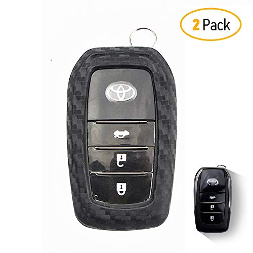 Toyota Key Case, 2 Silicone Carbon Patterns Full Protection for Toyota Keys Toyota Key Holder Compatible with Toyota G January 2015 (January 2015