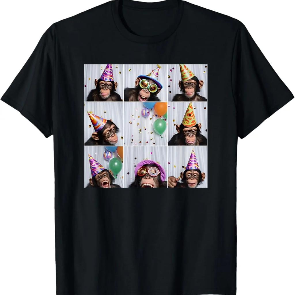 Funny Monkey Selfie Colorful Zoo Animal Monkey Birthday T-Shirt
