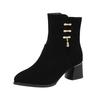 Fleece Cotton Shoes, Medium Heels, Thick Heels, Snow Boots, Short Heels, High Heels, Medium Boots for Women