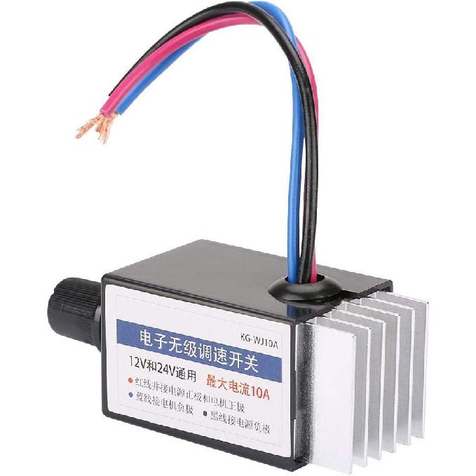 Universal DC 12V/24V Motor Controller Switch for Car Truck Fan Heater Control, Adjusting Speed of Automobile Fan Heater, Defroster, Fans, etc 10A