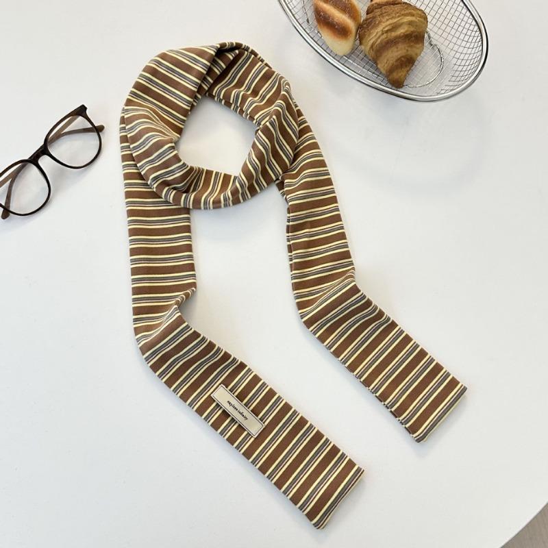 Winter scarf atmosphere new retro decorative scarf neck protection warm scarf thin narrow strip scarf