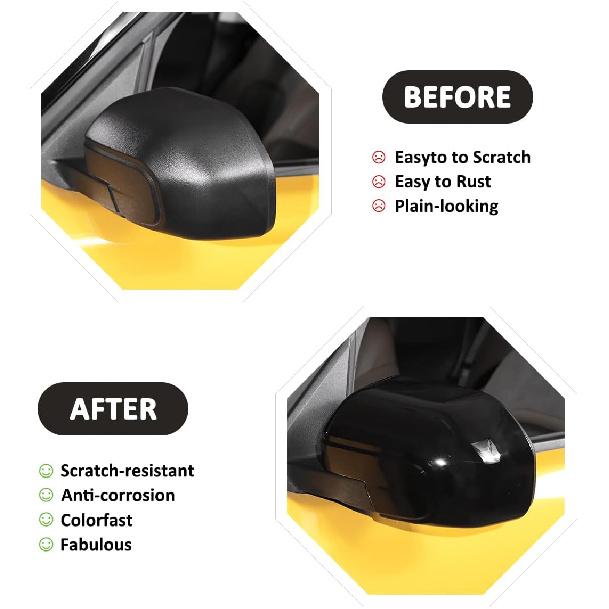 

ABS Carbon Fiber Car Side Rearview Mirror Cover Trim For Ford Maverick 2022 Side Wing Mirror Cap Accessories (Black)