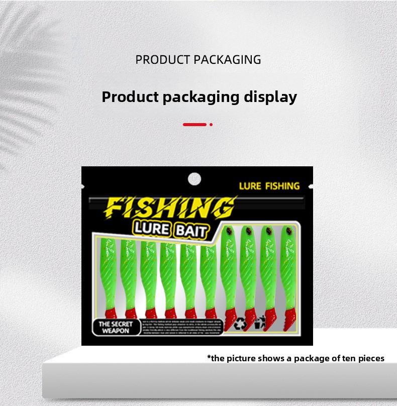 Luya Bait Artificial Soft Bait Fish T-Tail 3D Fish-Eye Lead Hook Crank Hook Light Seawater Pop Bass