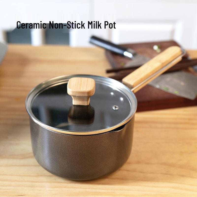 Non-Stick Maifan Stone Milk Pan with Handle - Small Soup & Noodle Pot for Induction Cookers