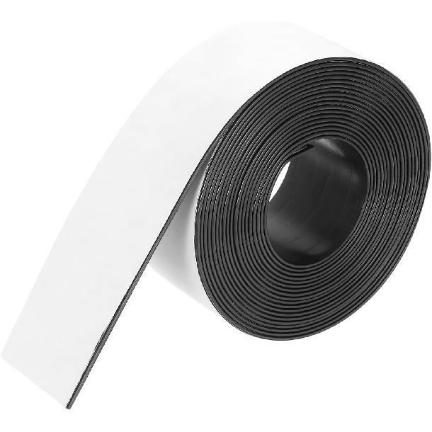 MECCANIXITY Magnetic Strip 16.4 Feet X 3/8" Width X 1/16" Thick Magnetic Tape Labels Stickers Self Adhesive for Whiteboards Refrigerator and DIY