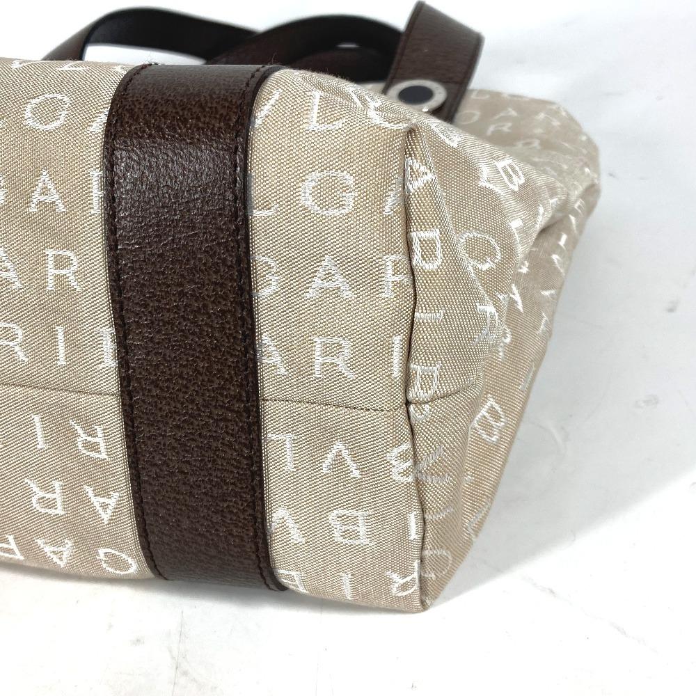 BVLGARI Bag Shoulder Bag Logo mania With porch Tote Bag Canvas/Leather Beige