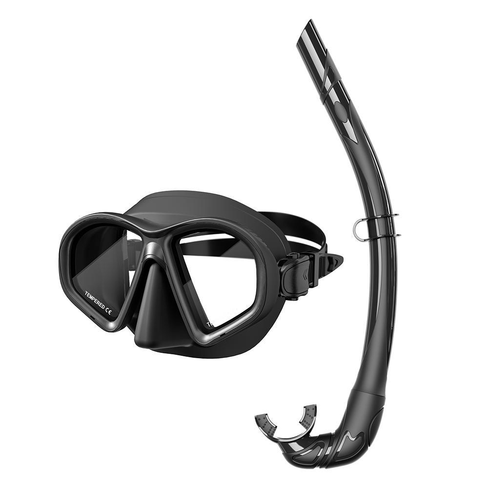 Low Volume Double Lens Silicone Spearfishing Diving Snorkeling Goggles Anti-fog CE Certified Adult Size Freediving Mask Set