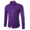 New Men's Fashion Shirt Slim Shirt Hundreds of Solid-coloured Business Casual Long-sleeved Shirt Male