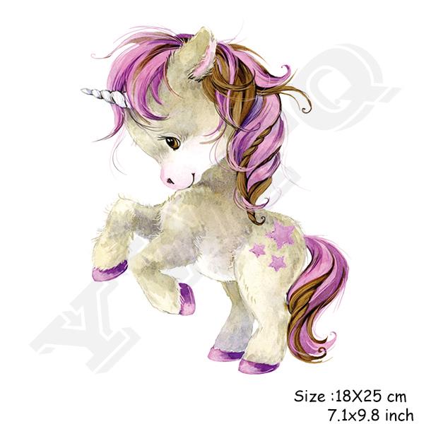 Flower Unicorn Stickers for Girls Boy Gift Badges Diy Accessory Heat Transfer Clothing Decor Patches