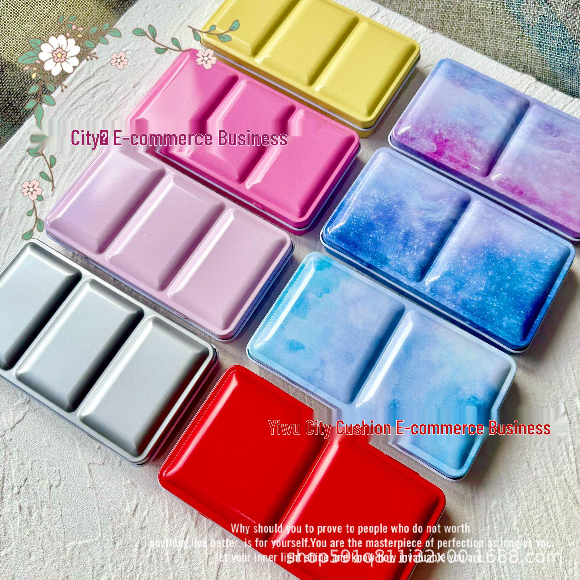 

1ml Portable Watercolor Paint Dispensing Tin Box - Three-Fold Mini Flat-Bottomed Design Mountain Mist