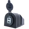 12V USB Socket Black Multiple Function Motorcycle USB Charger  For RV, Boat, Marine, Motorcycle