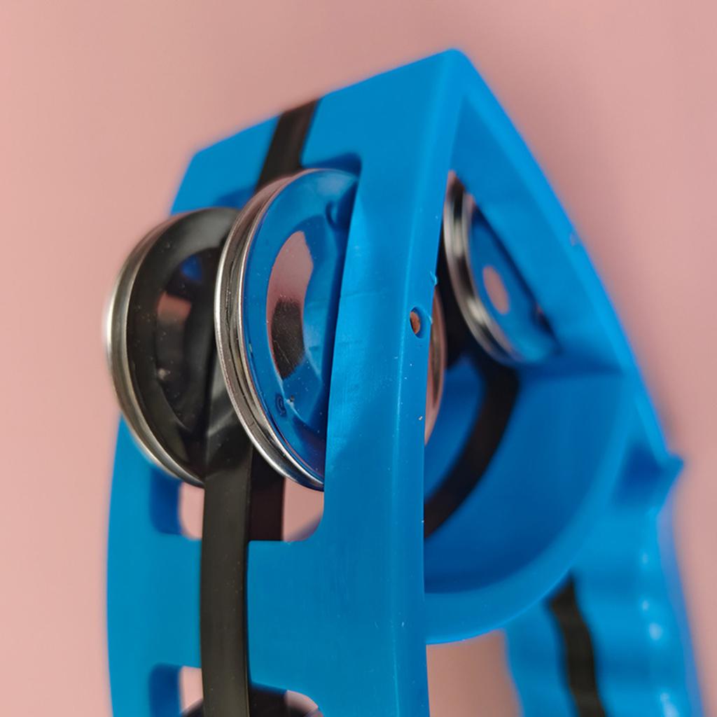 Double Row Tambourines Fish Shaped Handbell Half Moon Tambourine Musical Instrument for Adults Kids Church Bars